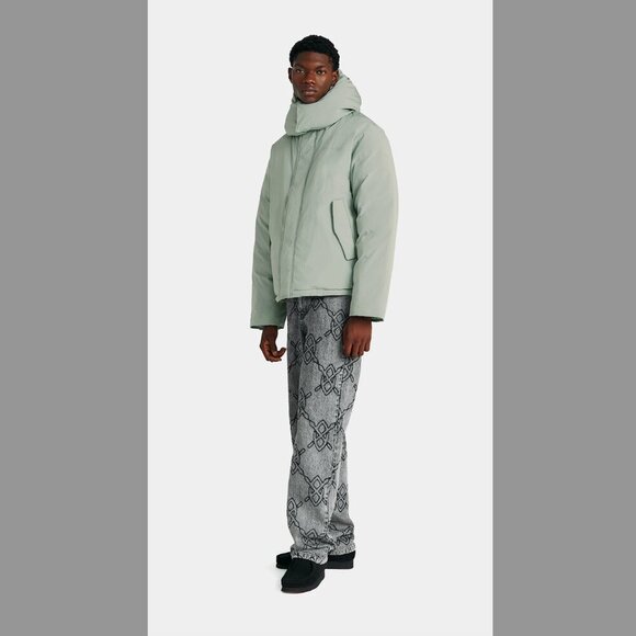 Daily Paper Joel Puffer Jacket Hooded Coat Iceberg Green (Never Worn) S - Picture 2 of 15